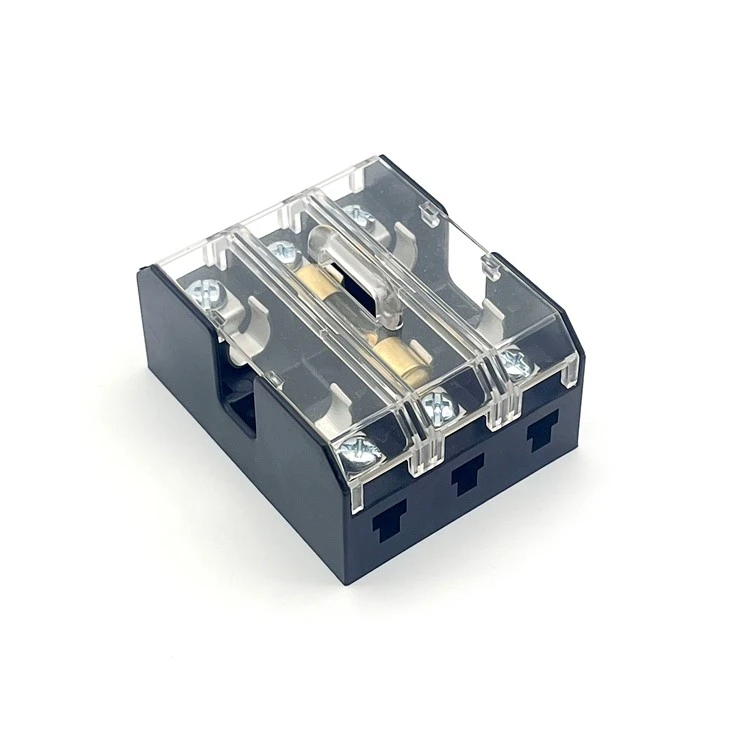 Panel mounted 3 way fuse holder